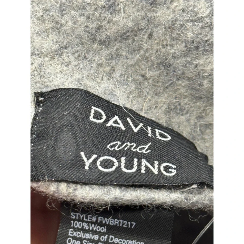 David and‎ Young Wool Beret Hat Womens Gray Classic French Style